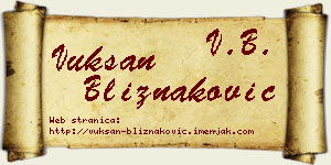 Vuksan Bliznaković vizit kartica